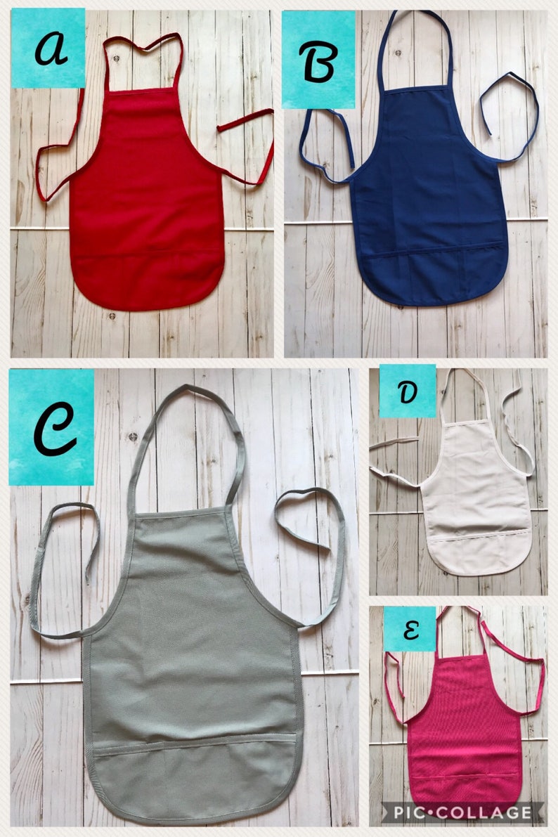 monogrammed apron personalized child chef apron child birthday gift child apron Childs apron personalized monogrammed child art apron