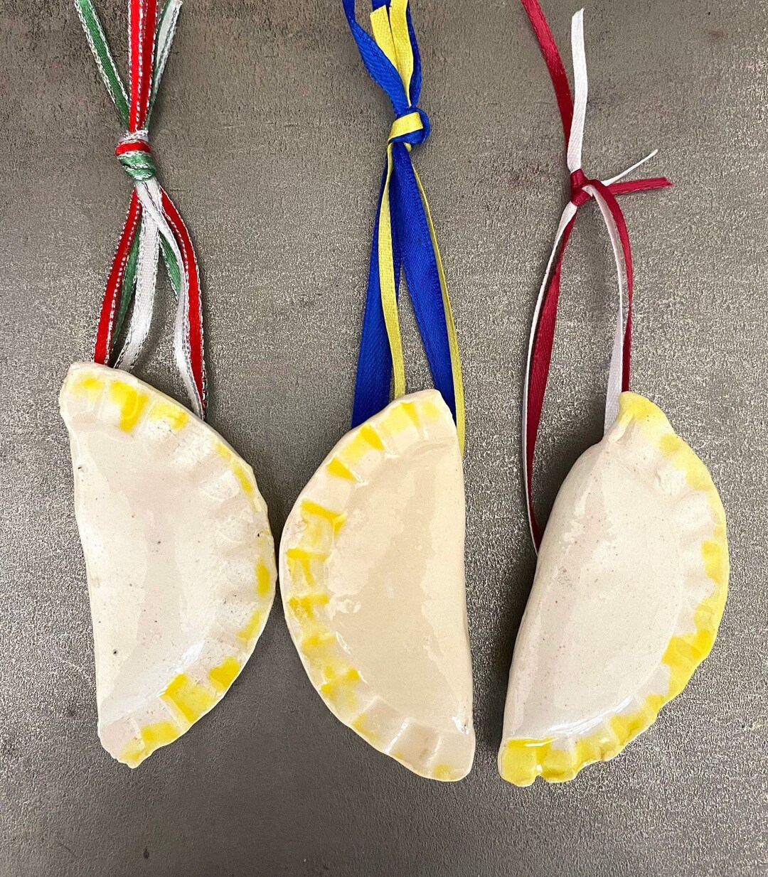 Pierogi Ornament ceramic Buttered Pierogi Etsy