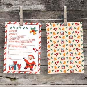 Lista de deseos de Navidad, Carta de querido Papá Noel, Cartas del Polo Norte, Lista de deseos de Navidad, Carta de Navidad DIY, Carta de recuerdo de los niños a Papá Noel,