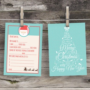 Lieber Santa Brief an den Weihnachtsmann Wish List Andenken Kinderbrief an den Weihnachtsmann Brief vom Weihnachtsmann Weihnachten Wunschliste Printable Dear Santa Letter