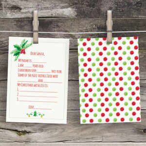 Aquarell Brief an den Weihnachtsmann Brief Weihnachtsbrief DIY Weihnachten Printable Kinder Weihnachten Wunschliste North Pole Letters Child Nette Liste