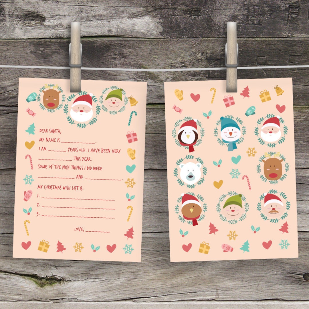 Christmas Wish List Dear Santa Letter Printable Letter to Santa ...