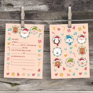 Lista de deseos de Navidad Carta de querido Papá Noel Carta imprimible a Papá Noel Recuerdo Carta para niños a Papá Noel Lista de deseos de Navidad Carta de Papá Noel Lista agradable