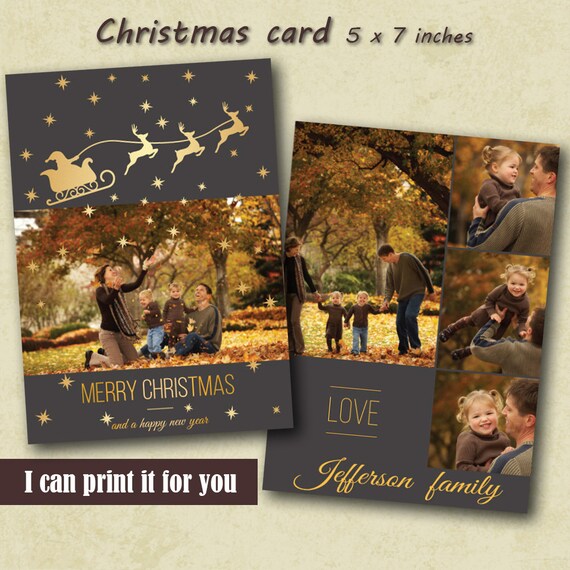 Printable Photo Christmas Cards Holiday Card Templates | Etsy