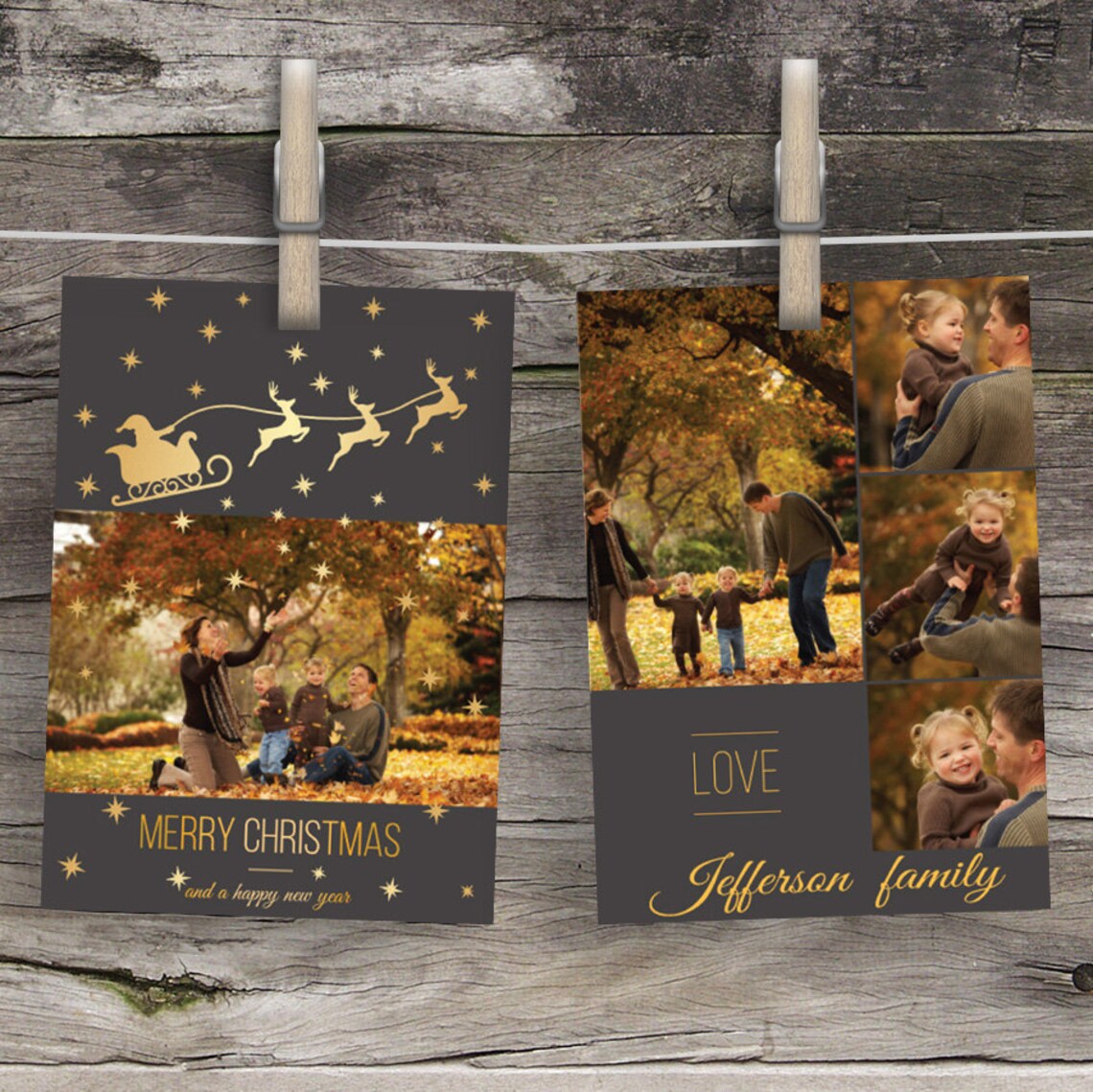 Printable Photo Christmas Cards Holiday Card Templates | Etsy