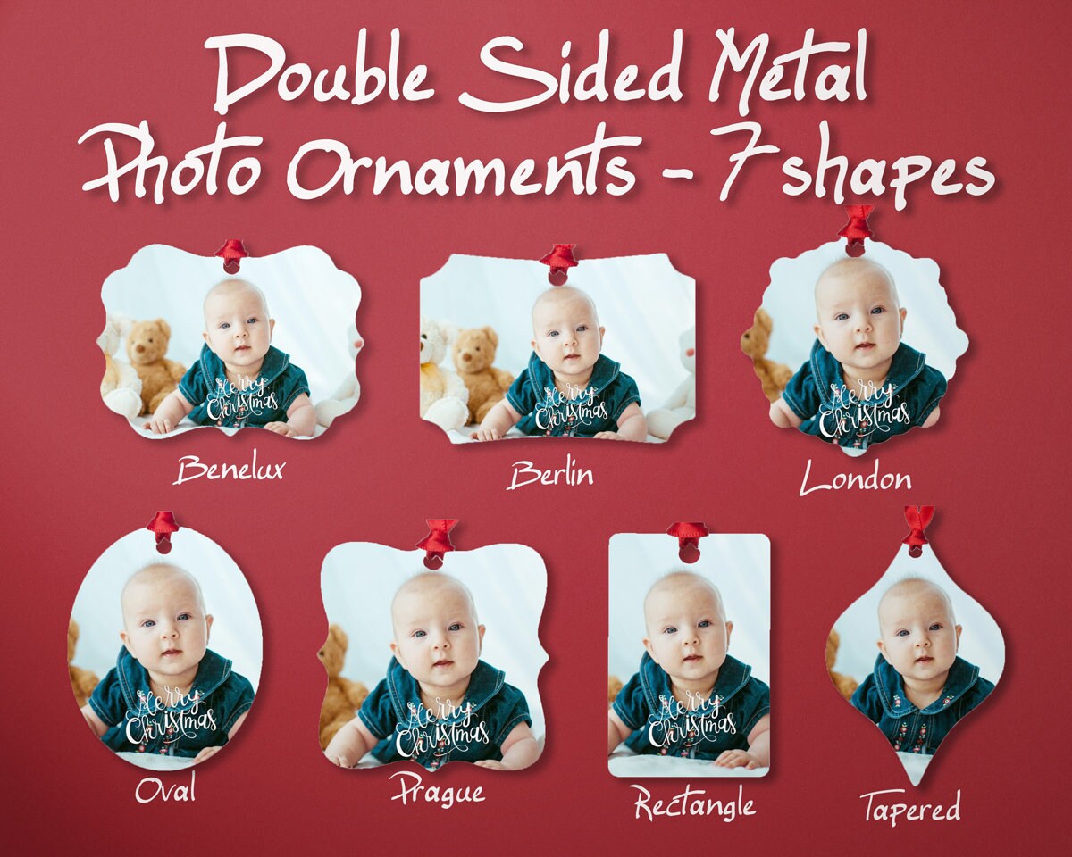 Photo Ornaments, Double Sided, Personalized Christmas Ornament, Custo…
