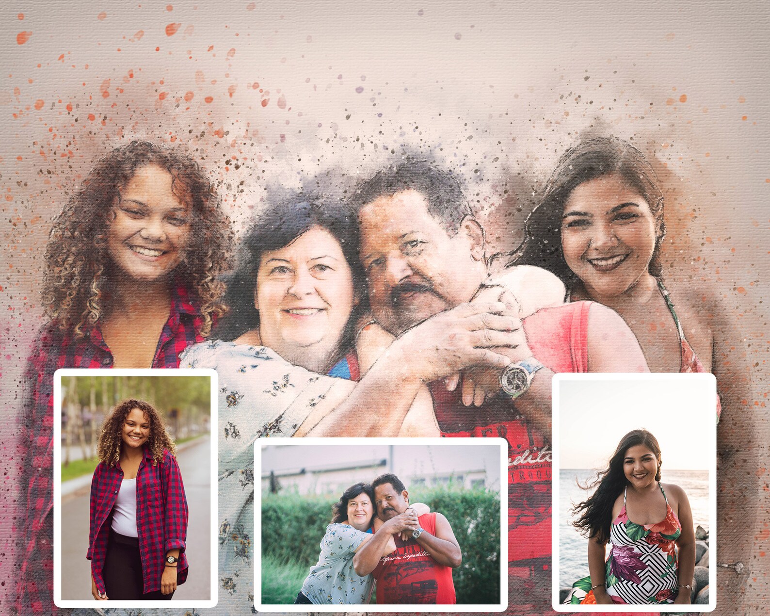 Combine Photos Into One Portrait Custom Portrait Made Using Etsy