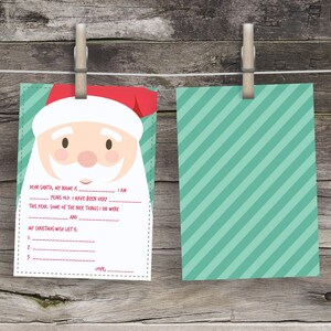 Lieber Santa Brief Printable Brief an den Weihnachtsmann Schöne Liste Andenken Kinderbrief an den Weihnachtsmann Weihnachten Wunschliste Santa Letters Christmas Wish List