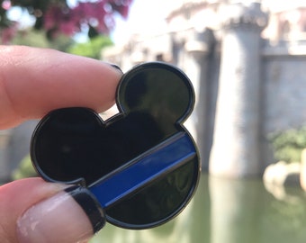 Thin Blue Line Mickey Hat Pin | Etsy