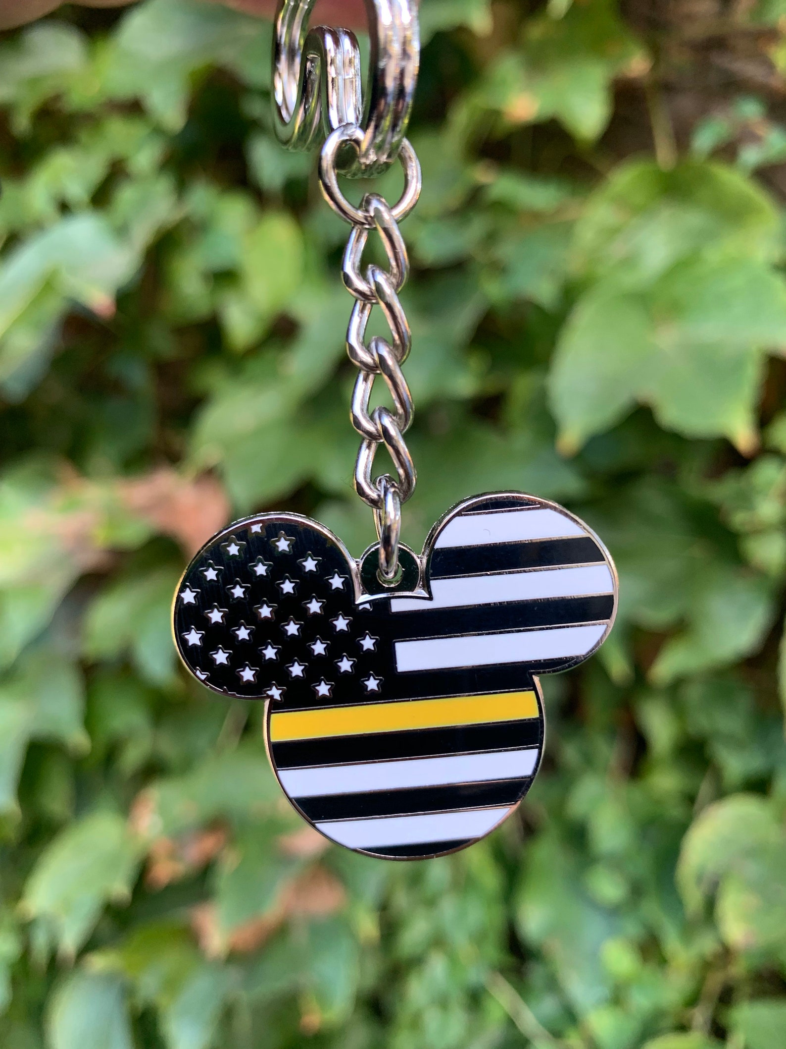 Thin Gold Line Keychain Etsy