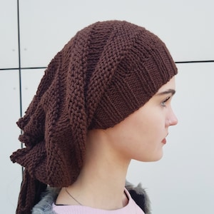 Chocolate dreadlocks hat, Handmade knit dreadlocks hat, Rasta hat, Hippie beanie hat great for Dreads Festivals, Dread beanie, Ready to ship