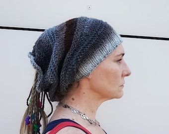 Gray Dreadlocks Hat,  Dreadlocks Tube Hat, Rasta Dreadlocks Hat,Dreadlocks Festival Hat Fashion , Dreadlocks Wraps,Hippie Beanie Hat ,OOAK