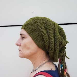 Olive Dreadlocks Hat, Dreadlocks Tube Hat, Rasta Dreadlocks Hat,Dreadlocks Festival Hat Fashion , Dreadlocks Wraps,Hippie Beanie Hat ,OOAK