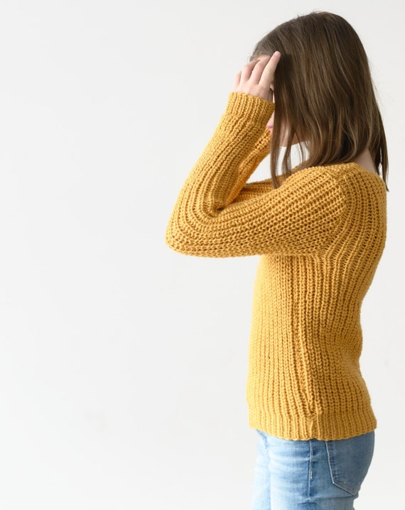 Mustard sweater,  Wool sweater,  Hand knit sweater,  Chunky knit sweater,  Alpaca sweater,  Winter knitwear, Unisex pullovers  Comfy sweater