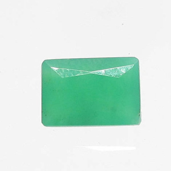 Chrysoprase baguette faceted cabochon untreated natural collector gemstone Imperial Green  (CP18) (approx)  13mm x 9mm