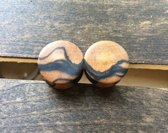 3/4 Black and White Ebony Plugs