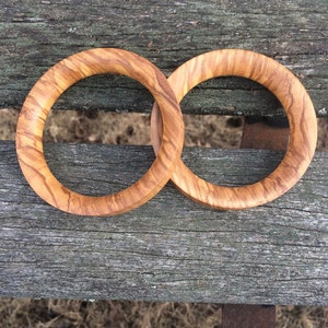 70mm Handmade Olive Wood Thin Walled Tunnels