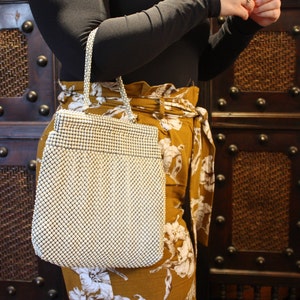 White Enamel Whiting and Davis Large Purse