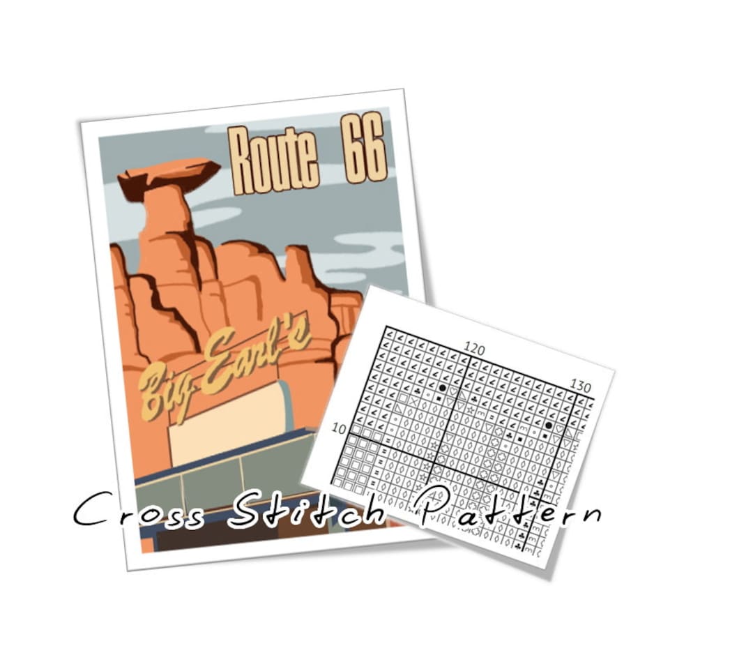 Route 66 Cross Stitch Pattern - Digital Download - Etsy