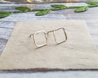 Sterling Silver Stud Earrings - Stud Earrings - Hammered Earrings - Hammered Studs - Silver Earrings - Silver Studs - Geometric Earrings