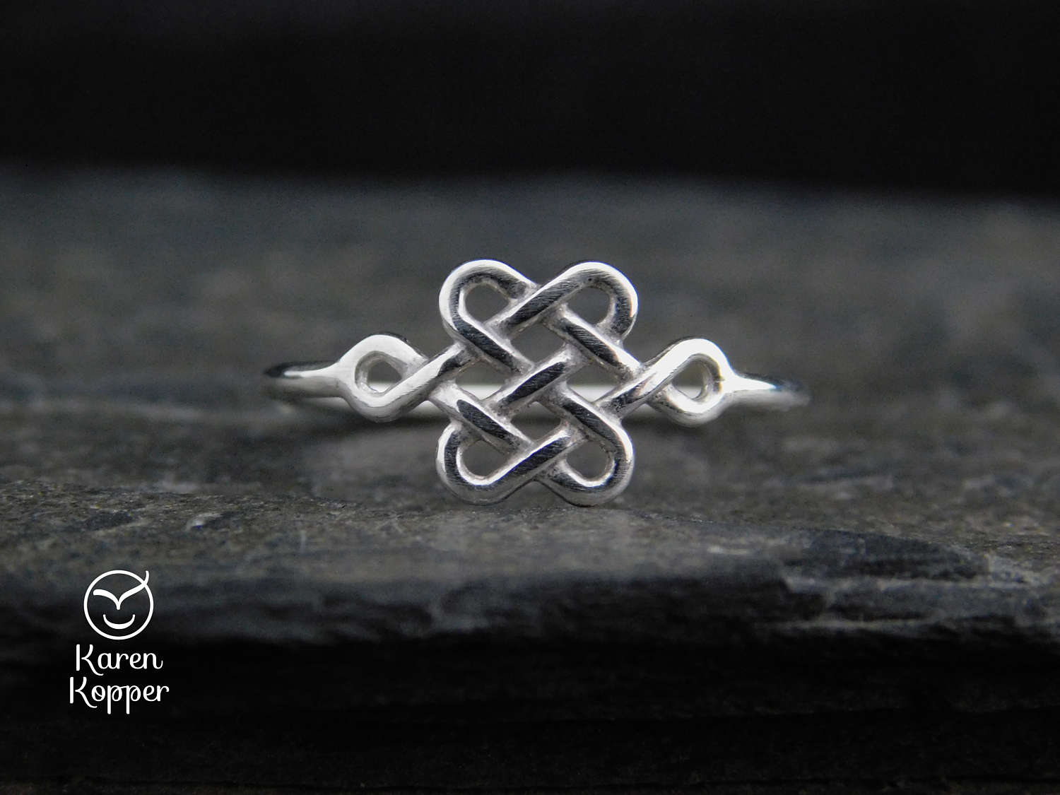 Celtic Knot ring sterling silver 0.925 1.2mm lovers knot Etsy