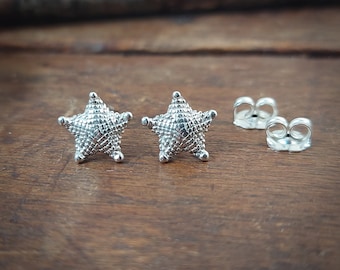 Sterling silver starfish post earrings, stud earrings, 155