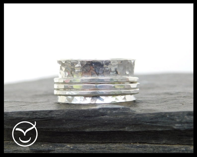 3 bands ring meditation ring Wedding band Sterling silver spinner ring 220 Size 7 ready to ship fidget ring