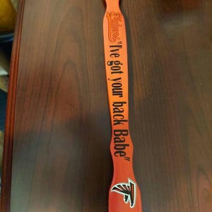 Wood back scratcher painted and designed with your choice of designs football teams, bulldogs,baseball. Perfect man gift.Pick your color. image 1
