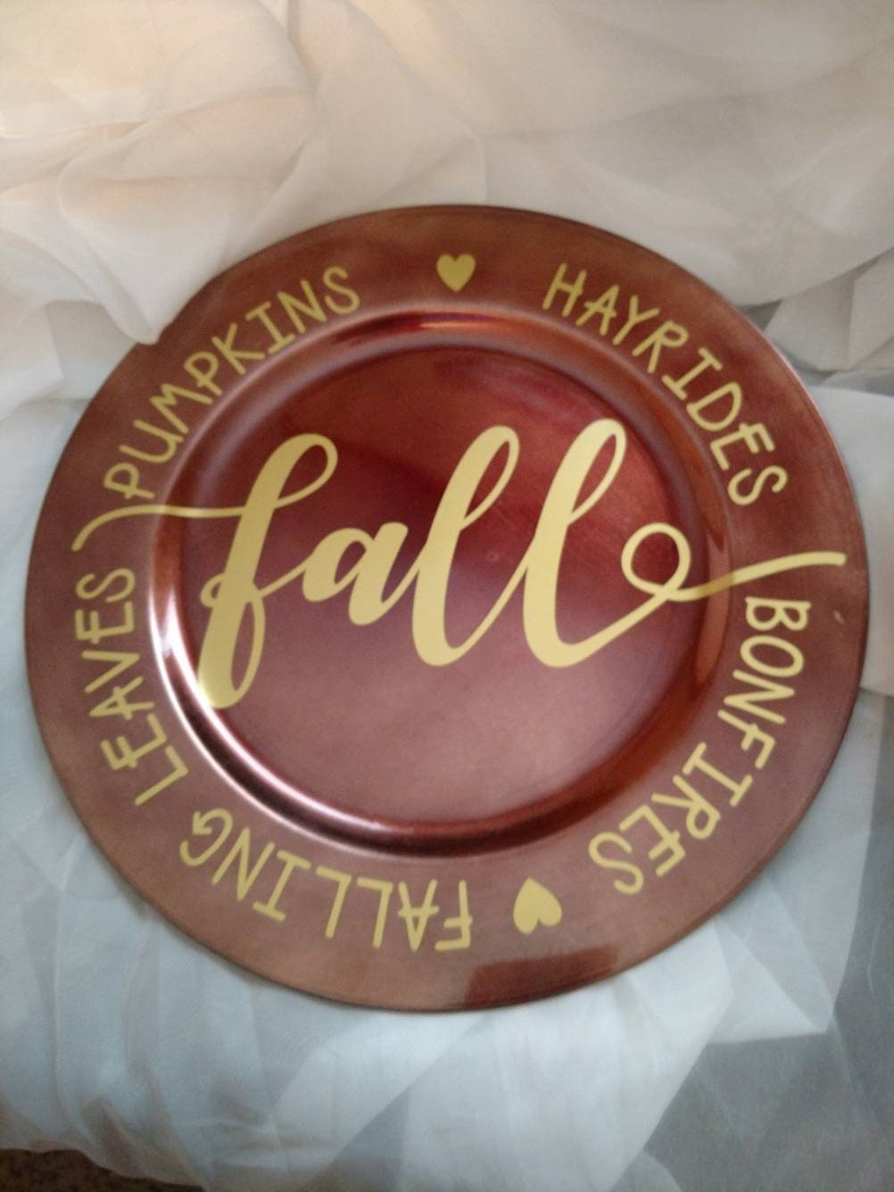 Charger Plate Fall Decoration Bronze Color Make Own Design Etsy charger-plate-fall-decoration-bronze-color-make-own-design-etsy