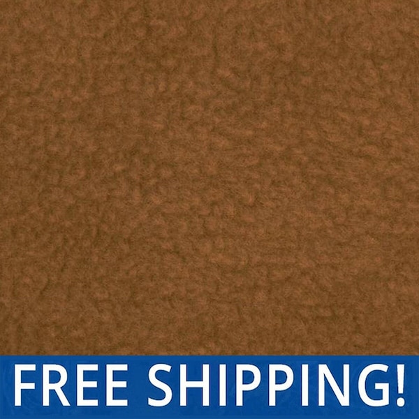 Dark Camel Solid Fleece Fabric - Sold by The Yard & Bolt - Ideal for Sewing Projects, Scarves, No Sew Fleece Tie Blankets - Free Shipping!