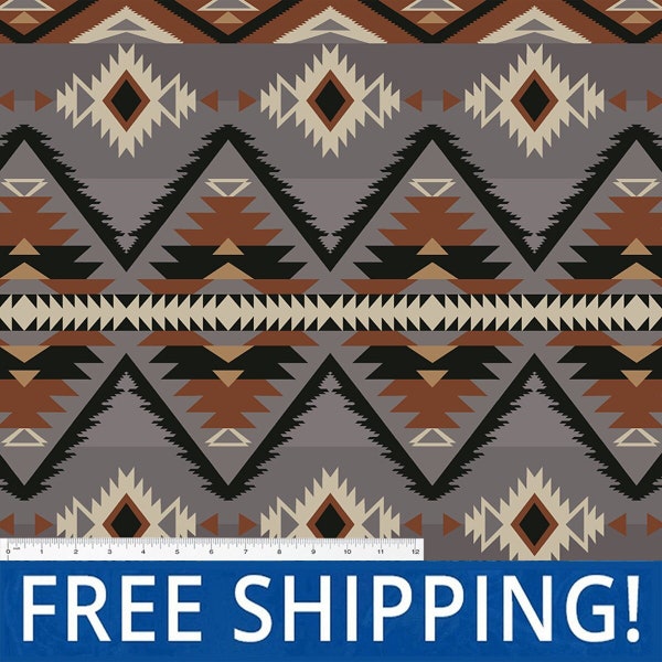 Black Raymi Native American Fleece Fabric - Sold by The Yard & Bolt - Ideal for Sewing Projects, Scarves, No Sew Fleece Tie Blankets