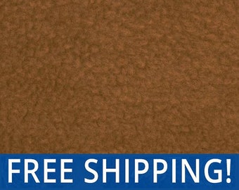 Dark Camel Solid Fleece Fabric - Sold by The Yard & Bolt - Ideal for Sewing Projects, Scarves, No Sew Fleece Tie Blankets - Free Shipping!