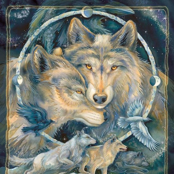 Wildlife Wolf Fleece Panel Fabric - 48"x60" Panel - Style# 1397