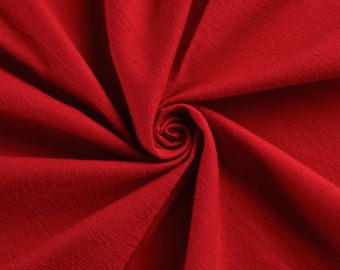 Red Solid Flannel Fabric by the Yard | 44" Wide | for Baby Blankets, Scarves and Sleepwear