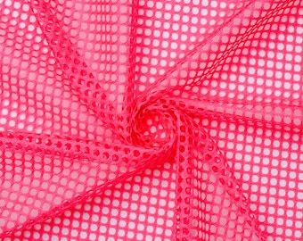 Neon Pink King Mesh Jersey Fabric - 60" Wide - Large Holes - Sold by The Yard & Bolt - Ideal for Athletic Jersey Uniforms