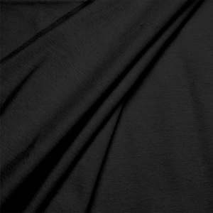 Black Cotton Spandex Jersey Knit Fabric - 4 Way Stretch - Sold by the Yard & Bolt - for T-shirts, Dresses, Skirts and Athleticwear Apparel image 3