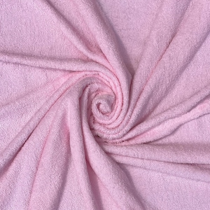 Pink Terry Towel Fabric  - 10 oz - 45&quot; Wide - 100% Cotton - Sold by the Yard - for Robes, Towels, Washcloths, Cleaning Cloths & Dish Rags