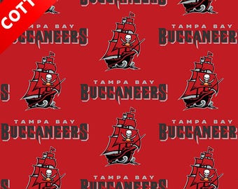 Tampa Bay Buccaneers NFL Cotton Fabric - 58" Wide - 100% Cotton - Sold by the Yard - Perfect for Quilting, Banners, Flags and Bandanas