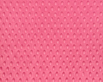 Hot Pink Minky Dimple Dot Fabric - Sold by the Yard & Bolt - Ideal for Blankets, Robes, Soft Toys and Baby Apparel