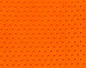 Orange Minky Dimple Dot Fabric - Sold by the Yard & Bolt - Ideal for Blankets, Robes, Soft Toys and Baby Apparel