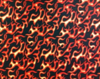 Red Fire and Flames Fleece Fabric - 60" Wide - 100% Polyester - Sold by the Yard - for No Sew Fleece Throws and Tie Blankets