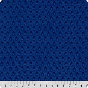 Royal Blue Minky Dimple Dot Fabric - Sold by the Yard & Bolt - Ideal for Blankets, Robes, Soft Toys and Baby Apparel