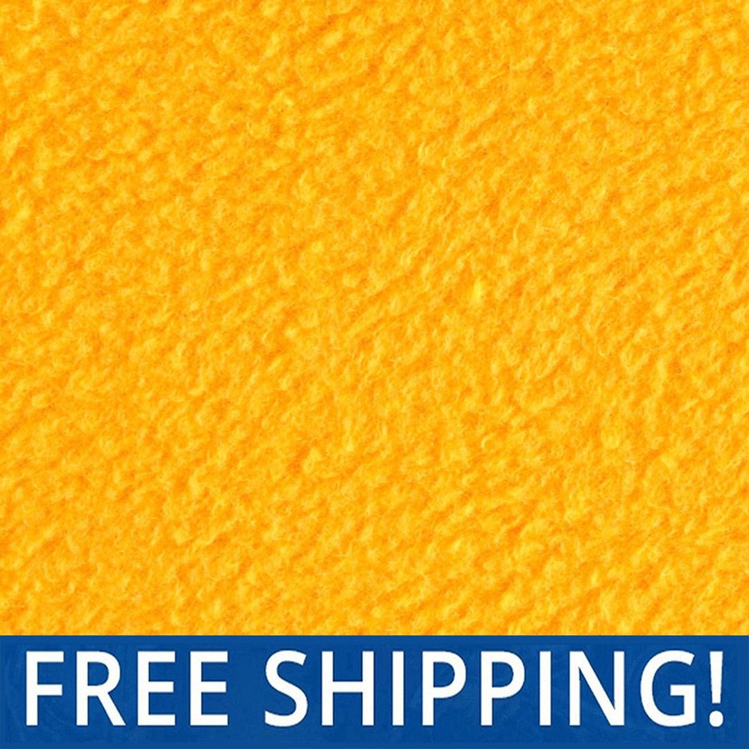 Gold Solid Fleece Fabric Sold by the Yard & Bolt Ideal for Sewing Projects, Scarves, No Sew