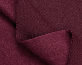 Burgundy Polyester Sweatshirt Fleece Fabric - 85/15% Polyester Cotton - 60" Wide -  Sold by the Yard - for Hoodies, Sweatshirts & Sweatpants