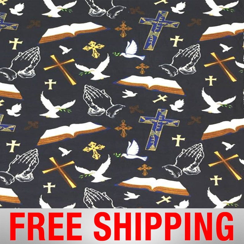 RELIGIOUS FLEECE FABRIC for ChristianCatholicPrayer Bible Etsy