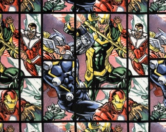 Marvel Avengers Dynamic Powers Fleece Fabric - 60" Wide - 100% Polyester - Sold by the Yard - for No Sew Fleece Throws and Tie Blankets