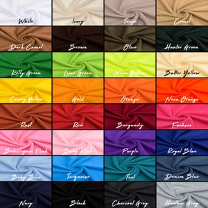 Solid Anti-Pill Fleece Fabric - 60" Wide - 32 Colors - Sold by The Yard - for Sewing Projects, Scarves, No Sew Fleece Throws, Tie Blankets