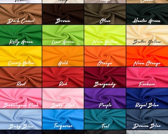 Solid Anti-Pill Fleece Fabric - 60&quot; Wide - 32 Colors - Sold by The Yard - for Sewing Projects, Scarves, No Sew Fleece Throws, Tie Blankets