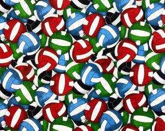Volleyballs Allover Fleece Fabric - 60" Wide - 100% Polyester - Sold by the Yard - for No Sew Fleece Throws and Tie Blankets