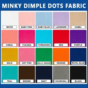 Minky Dimple Dot Fabric - Sold by the Yard & Bolt - Ideal for Blankets, Robes, Soft Toys and Baby Apparel